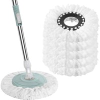 1pc Microfiber Spin Mop Replacement Head Round Shape Standard Size Spin Mop Refills Removable Washable