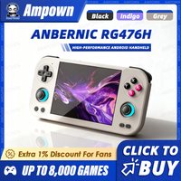 ANBERNIC RG476H Handheld Game Console 4.7" 120Hz Touch Screen Video Output Unisoc T820 Android13 System RGB Lighting Joystick