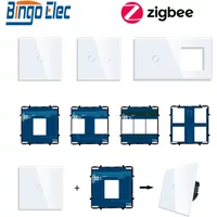1/2/3Gang Smart Zigbee Switches Function Part Need Neutral Touch Switch Glass Panel EU Wall Socket DIY Parts Free Combination