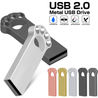 Cute cat paw shaped metal pen drive USB 2.0 4GB 8GB 16GB 32GB flash drive memory stick high-speed Pendrive 64GB Business gift