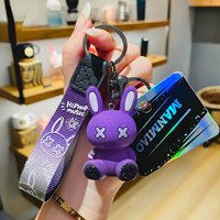 Creative Rhinestone Rabbit Keychains For Women Bag Pendant Keyrings Cute animal Key Chain Car Key Ring Holder Drop Shipping