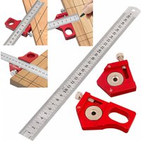 Steel Ruler Positioning Block 45/60/90 Degree Angle Scriber Line Marking Gauge Woodworking Square Scribe Tools for Ruler Locator