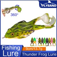 Flysand Frosch Köder Soft Tube Köder Kunststoff Angel köder mit Angelhaken Top water Ray Frosch künstliche 3D Augen Karpfen Angeln
