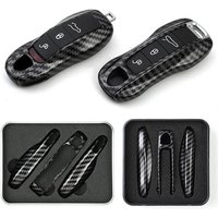 For Porsche Boxster Cayman Panamera Cayenne 911 Car Key Cover 918 997 991 ABS Carbon Fiber Key Case Protection Cover Accessories