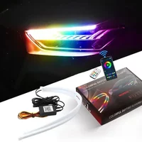 12V DRL Car LED Daytime Running Light APP Control Flexible RGB Symphony Flowing Turn Signal Strip Headlight Decorative Lamp