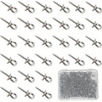 100pcs Stainless Steel Screw Eye Pins,10x4mm with Storage Box-Durable 1.5mm Eyelet Connectors for DIY Jewelry,Earrings & Crafts
