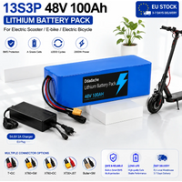 Batterie 48V, 100Ah, 13S3P, 18650, bloc batterie au lithium, BMS intelligent, chargeur 54,6V, trottinette électrique, vélo électrique, entrepôt UE, livraison rapide.