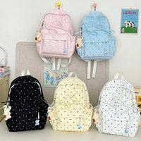 New Y2k Cute Polka Dot Backpack Sweet Girl Bow Small Schoolbag Large Capacity Students Knapsack Women's Fashion Outdoor Rucksack