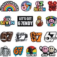 16Pcs 67 Number Shoe Charms for Croc Clogs, Cute Cartoon Six Seven Shoe Pins for Kids Teens Adults, DIY Party Gifts