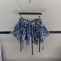 Sexy Irregular Denim Skirt Women Vintage Bandage Patchwork Streetwear Mini Skirts Spring High Waist Zipper A Line Harajuku Skirt