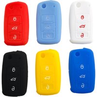 Car Key Case for Volkswagen VW POLO Tiguan Passat B5 B6 B7 Golf Beetle Bora Silicon for Skoda Octavia Key Cover Shell Protector
