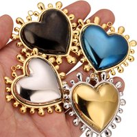 2pcs 50MM Stainless Steel Large Heart Charms Pendant Metal Earring Necklace Bracelet Jewelry Making Findings Accessories Craft