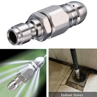 Water Jet High Pressure Sprayer Nozzle Clean Sewer 1/4" Stainless Steel Pressure Washer Quick Drain Hose Nozzle Tool Water