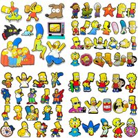 9-25Pcs Hot Toys Simpson Shoe Charms Cartoon Shoes Decoration Accessories DIY Clog Sandal Wristband Buckle Kids Party Gifts