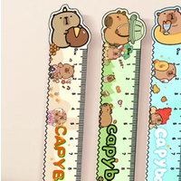 Capybara Ruler School Office Supplies Wavy Lines Drawing Tools Acrylic Cute Cartoon Straight Ruler Standard Measuring Tool