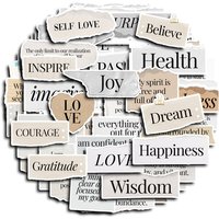 60PCS Inspirational Hand Torn Letter Phrase Graffiti Stickers for Bicycle Hand Account Pencil Case Decals