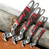 Universal Anti-slip Adjustable Wrench Set Stainless Steel Quick Snap Repair Tool for Plumbing Pipe & Household Maintenance