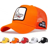 Unisex Shark Patch Embroidery Baseball Net Caps Spring Summer Outdoor Adjustable Casual Hats Dad Hat Sunscreen Hat