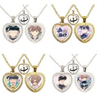 Souvenir Anime Go For It, Nakamura-kun!! Cosplay Okuto Nakamura Aiki Hirose 25mm Double -Sided Heart Necklace Accessories JD025