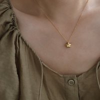 316l Stainless Steel Korean Fashion Simple Star Pendant Necklace for Women Waterproof Metal Collar Jewelry Bijoux Gift