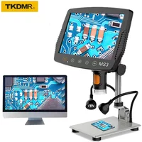 Zoom USB 1000X HD Digital Microscope 9 Inch Large LCD Displa with Two Fill Lights for Soldering Electronic Phone PCB Repair