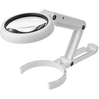 5X 10X Dual Use Handheld Desktop Magnifying Glass With LED Light Adjustable Stand USB Powered Illuminated Magnifier