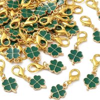 10/20Pcs Four-Leaf Clover Charms Keychain Lucky Charm Jewelry for Bags Ideal for Valentine's Day Christmas Halloween New Year's