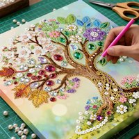 DIY Pearl Painting Art Kits for Home Wall Decor Pearl Gem Paintings Picture Arts Craft 25x25cm With Frame