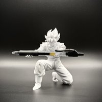 3D Printed Super Saiyan Goku Pen Holder Figurine Desktop Stationery Storage Creative Decorative Ornament For Office Desk