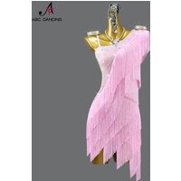 New Latin Dance Dress Party Competition Tassel Skirts Ball Practice Wear Line Suit Prom Costume Sports Girls Clothing Customized