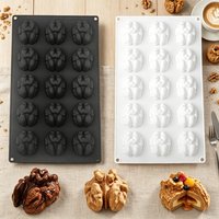 Walnut Kernel Design 15-Cell Silicone Chocolate Mold Food Grade Mousse Cake Mould Ice Tray Dessert Tools Kitchen Bakeware