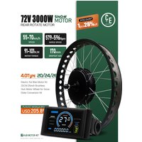 AliExpress KUNTENG E-BIKE 72V 3000W Electric Bike Conversion Kit 20 24 26inch 4.0 Tyre Brushless Rear Hub Motor Wheel for ebike Fat Tire Conversion Kit