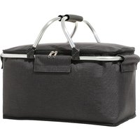 Insulated folding picnic basket, foldable insulated grocery picnic bag, sturdy aluminum frame waterproof lining design for easy