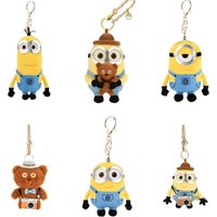 Cartoon Anime Minions Plush Dolls Stuffed Animals Bag Hangings Plush Keychains Christmas Birthday Graduation Gifts For Kids