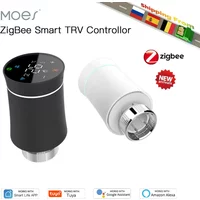 MOES ZigBee 3.0 TRV Thermostat Tuya Radiator Actuator Valve Smart Programmable Temperature Controller Alexa Google Voice Control