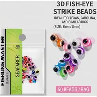 3D Fish Eye Fishing Beads for Texas & Carolina Rigs, Faceted Glass Rig Beads for Soft Worm Baits, Drop Shot Accessories