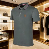New summer polo shirt men's short sleeved T-shirt daily business casual lapel T-shirt high-end breathable top