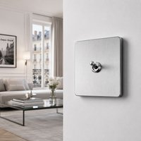 5/10PCS Toggle Wall Switch Grey Stainless Steel ,1/2/3/4 Gang 2Way Light Brass Lever Switch Panel For Home Improvement