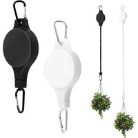 Retractable Plant Pulley Adjustable Hanging Flower Basket Hooks for Hanging Plants Heavy Duty, Indoor Outdoor Plant Hanger