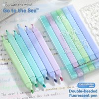 6/12 Colors Morandi Highlighters Cute Pastel Pens Bible Pens Soft Tip Aesthetics Markers Kawaii Stationary for School Supplies