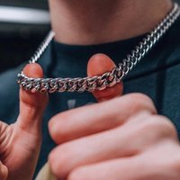 1 PCs Hip Hop 925 sterling silver Men And Women With The Same Trend Overbearing 6MM Cuban Chain Party Chain Necklace