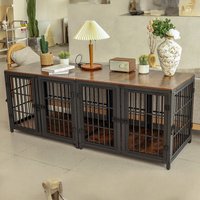 1Pcs Spacious Double Dog Crate with Removable Divider Furniture Style Kennel Cage Ultra Thicken