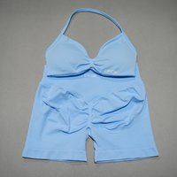 AliExpress DFDK Women 2PCS Fitness Sports Set Lace Up Yoga Bra High Waist Short Leggings Seamless Cycling Running Workout Activewear