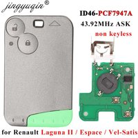 jingyuqin 2Button Remote Key ID46 PCF7947 Chip 433Mhz for Renault Laguna Espace 2001-2008 Vel-Satis Keyless Card Fob Car Styling