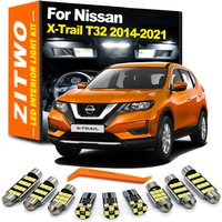 ZITWO 9Pcs LED Interior Light Kit For Nissan X-Trail Xtrail T32 2014 2015 2016 2017 2018 2019 2020 2021 LED Bulb Accessories