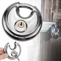 Durable Stainless Steel Round Pie Lock Waterproof Heavy Duty Round Padlock Storage Locker Rust-proof Keyed Padlock