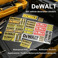 DeWALT Power Tools Waterproof PVC Stickers Reflective Decals for Toolbox Motorcycle Helmet Car Truck Laptop Garage Decor
