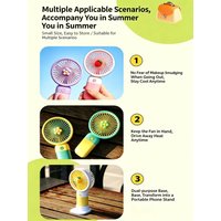 Flower-shaped fruit-shaped handheld fan, multi-color USB interface desktop fan, portable fan, convenient to carry around