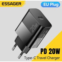 Essager 20W USB Type C GaN Charger Portable USB C Travel Charger Support Type C PD Fast Charging For Phone 16 15 14 13 Pro Max