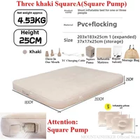 MOUNTAINHIKER 2025 PVC Inflatable Air Mattress with Built-in Pump Glamping Mat Single/Double Sleeping Bed for Camping And Interi